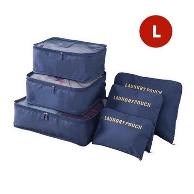 Комплект от 6 части Органайзер за пътуване Чанти за съхранение Куфар Преносим органайзер за багаж Дрехи Подредена торбичка Опаковъчна чанта Комплект Калъфи за съхранение