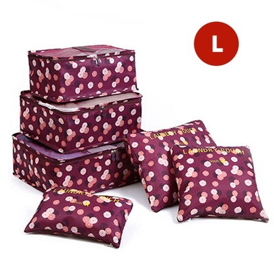 Комплект от 6 части Органайзер за пътуване Чанти за съхранение Куфар Преносим органайзер за багаж Дрехи Подредена торбичка Опаковъчна чанта Комплект Калъфи за съхранение