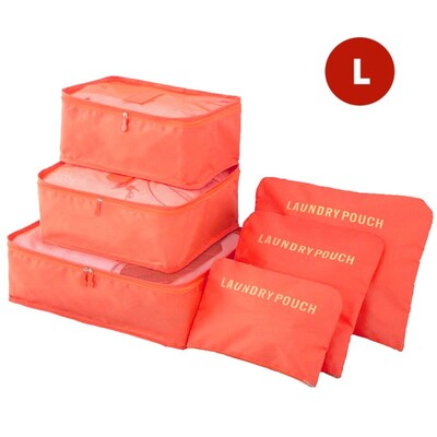 Комплект от 6 части Органайзер за пътуване Чанти за съхранение Куфар Преносим органайзер за багаж Дрехи Подредена торбичка Опаковъчна чанта Комплект Калъфи за съхранение