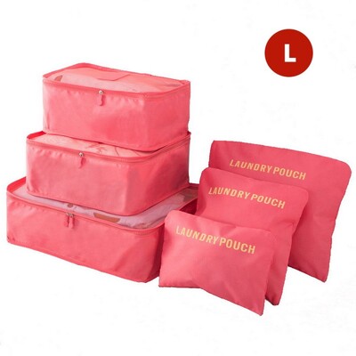 Комплект от 6 части Органайзер за пътуване Чанти за съхранение Куфар Преносим органайзер за багаж Дрехи Подредена торбичка Опаковъчна чанта Комплект Калъфи за съхранение