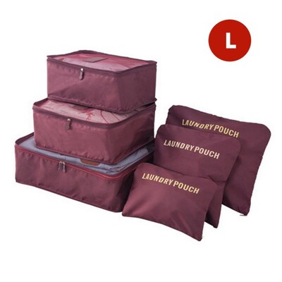 Комплект от 6 части Органайзер за пътуване Чанти за съхранение Куфар Преносим органайзер за багаж Дрехи Подредена торбичка Опаковъчна чанта Комплект Калъфи за съхранение