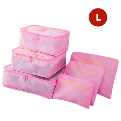 Комплект от 6 части Органайзер за пътуване Чанти за съхранение Куфар Преносим органайзер за багаж Дрехи Подредена торбичка Опаковъчна чанта Комплект Калъфи за съхранение