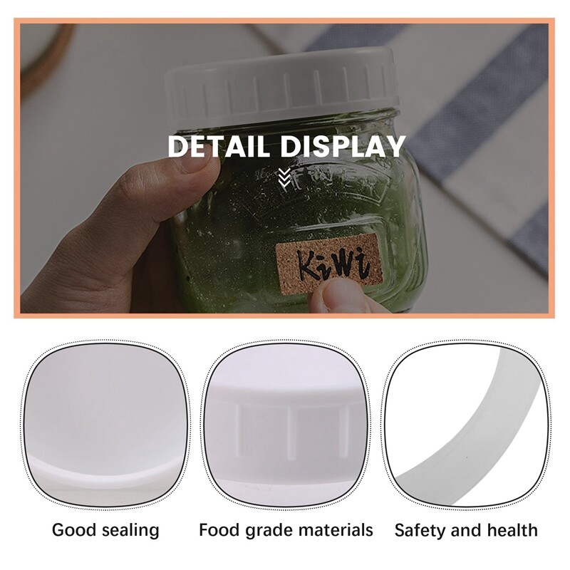 18 опаковки пластмасови обикновени капачки за буркани за Ball, Kerr и други - хранителни бели пластмасови капачки за съхранение