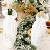 Lumehelbehelmeste disainiga pingutusnöör kinkekoti veinipudeli kate Šampanjapakendi kott peo banketi õhtusöögi kaunistus