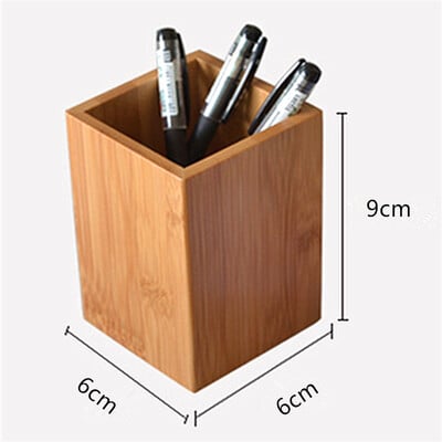 Nanzhu Бамбуков държач за писалка Дървена кутия за съхранение Настолни канцеларски материали Тръба Органайзер за маса Моливи Училищни офис прибори
