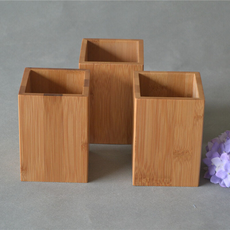 Nanzhu Бамбуков държач за писалка Дървена кутия за съхранение Настолни канцеларски материали Тръба Органайзер за маса Моливи Училищни офис прибори