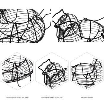 Iron Art Кошница за съхранение на яйца Поставка за яйца във формата на пиле Домашни зеленчуци Контейнер за плодове Органайзер Поставка Кошница