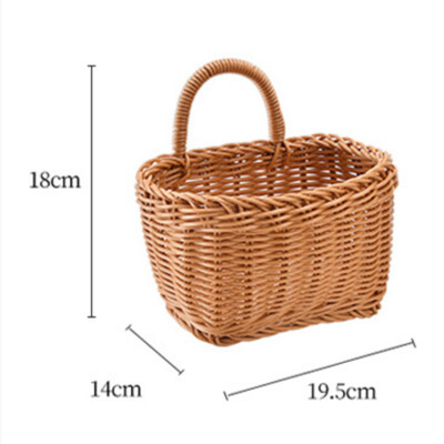 Jaapani köögi ingveri küüslaugu hoiukorv, naturaalsest rotangist kootud korvid, kodukaunistus, seinale riputatav lillekorv, taimed