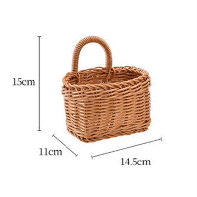 Jaapani köögi ingveri küüslaugu hoiukorv, naturaalsest rotangist kootud korvid, kodukaunistus, seinale riputatav lillekorv, taimed