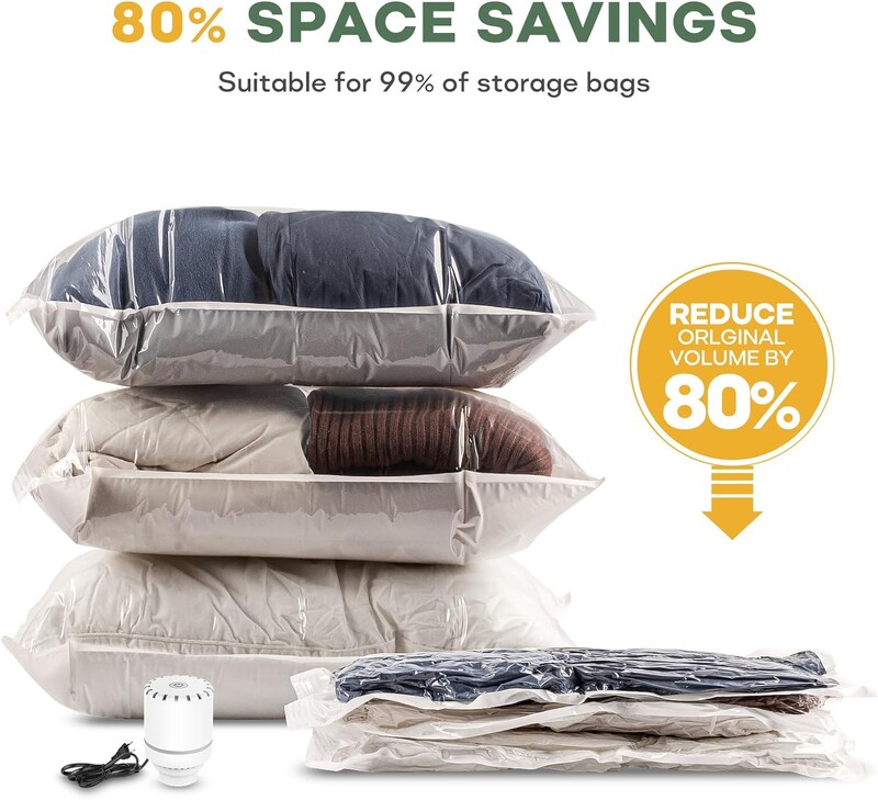 Nešiojamas elektrinis oro siurblys laikymo maišams Vakuuminis siurblys oro kompresorius, USB siurbimo mašina su 4,0 kpa ypač stipriu siurbimu