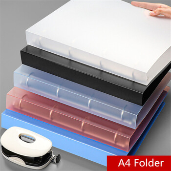 A4 Binder D-Type Punch Folder File Storage Ring Αδιάβροχο δοκιμαστικό χαρτί Φάκελος αποθήκευσης δεδομένων 4 Hole Binder Learning Supplies