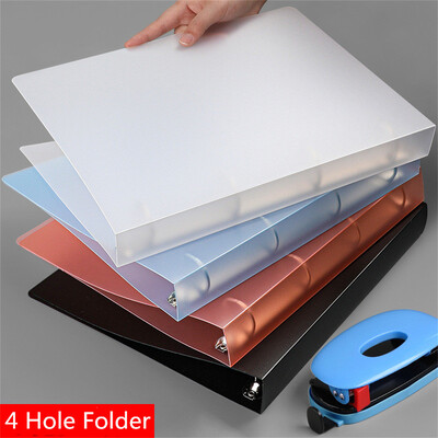 A4 Binder D-Type Punch Folder File Storage Ring Αδιάβροχο δοκιμαστικό χαρτί Φάκελος αποθήκευσης δεδομένων 4 Hole Binder Learning Supplies