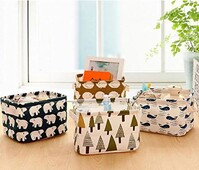 2 бр. Oxford Cute Printing Сгъваеми кошници за съхранение Кошчета за дрехи Настолни компютри Мини кутии Органайзери Книга за гримове Бебешка играчка CD
