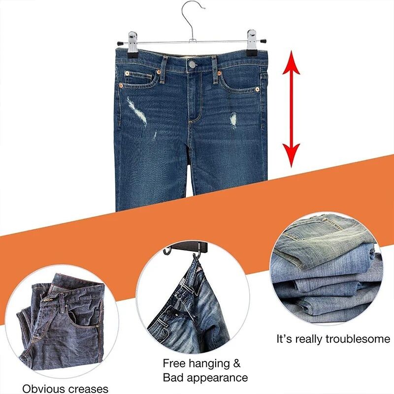 Αντιανεμική σχάρα παντελονιών πολλαπλών χρήσεων, κλιπ ντουλάπας παντελόνι στεγνώματος ρούχων, αντιολισθητική κρεμάστρα ρούχων, 10 τεμάχια