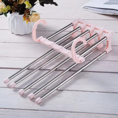 Roostevabast terasest sissetõmmatav ja kokkupandav multifunktsionaalne mitmekihilised püksid nagi riidekapp Roostevabast terasest püksiriide