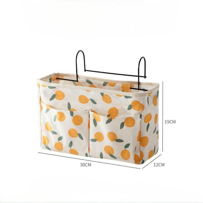 Висяща чанта за съхранение на памучни материали Малка прясно щампована монтирана на стена Сортиране Спалня Общежитие Кутия за съхранение на вратата на банята