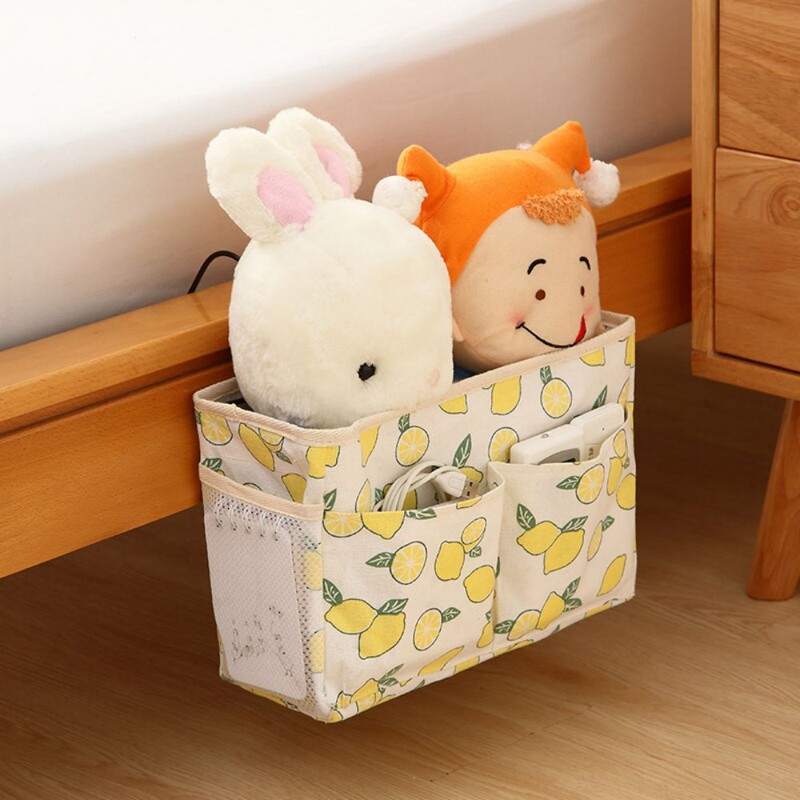 Висяща чанта за съхранение на памучни материали Малка прясно щампована монтирана на стена Сортиране Спалня Общежитие Кутия за съхранение на вратата на банята