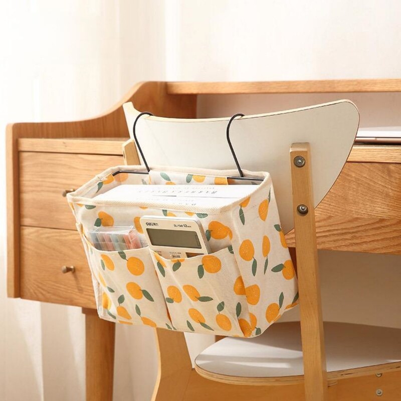Висяща чанта за съхранение на памучни материали Малка прясно щампована монтирана на стена Сортиране Спалня Общежитие Кутия за съхранение на вратата на банята