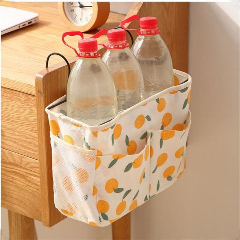 Висяща чанта за съхранение на памучни материали Малка прясно щампована монтирана на стена Сортиране Спалня Общежитие Кутия за съхранение на вратата на банята