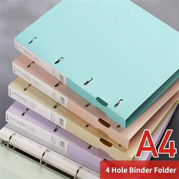 A4 Binder D-Type Punch Folder File Storage Ring Αδιάβροχο δοκιμαστικό χαρτί Φάκελος αποθήκευσης δεδομένων 4 Hole Binder Learning Supplies