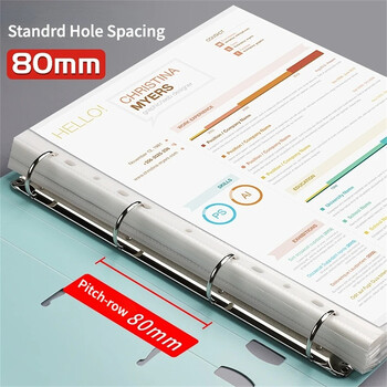 A4 Binder D-Type Punch Folder File Storage Ring Αδιάβροχο δοκιμαστικό χαρτί Φάκελος αποθήκευσης δεδομένων 4 Hole Binder Learning Supplies