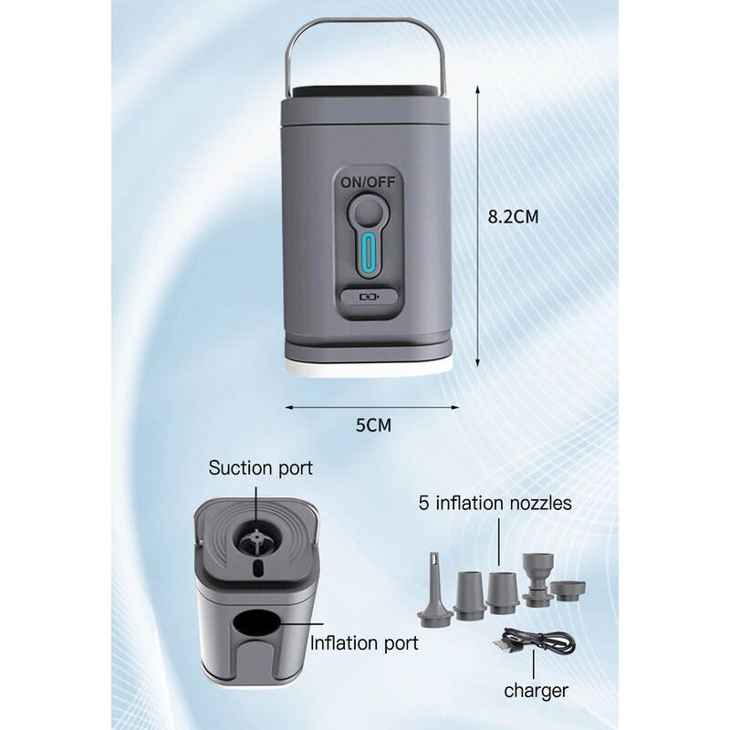 Мини електрическа надуваема помпа 1200mAh батерия акумулаторна помпа Мини помпа за надуване/дефлатор за плувни халки Надуваем матрак Легло