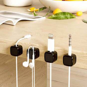 Joyroom Magnetic Cable Clips Cables Ομαλή ρυθμιζόμενη βάση καλωδίου κάτω από το γραφείο Διαχείριση καλωδίων Wire Keeper Wires Organizers θήκη