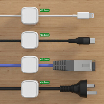 Joyroom Magnetic Cable Clips Cables Ομαλή ρυθμιζόμενη βάση καλωδίου κάτω από το γραφείο Διαχείριση καλωδίων Wire Keeper Wires Organizers θήκη