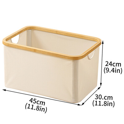 Pesu hoiukorv, ristkülikukujuline bambuskäepidemetega kapp, kokkupandavad hoiukastid mänguasjade jaoks Padjad Tekid Riided