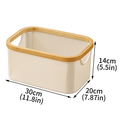 Pesu hoiukorv, ristkülikukujuline bambuskäepidemetega kapp, kokkupandavad hoiukastid mänguasjade jaoks Padjad Tekid Riided