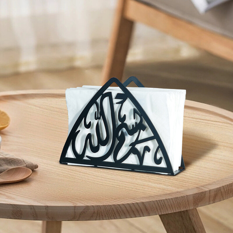 1 tk metallist araabia tekstiga salvrätikuhoidja, saab sobitada ruudukujulise, ristkülikukujulise salvrätikuga, sobib söögilauale, kööki, pulma