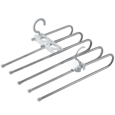 Mitmekihiline kokkupandav reguleeritav põlvepikkusega püksiriiul koduseks kasutamiseks Magic Pants Clip riidekapi hoiustamisriiul