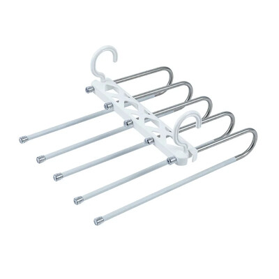 Mitmekihiline kokkupandav reguleeritav põlvepikkusega püksiriiul koduseks kasutamiseks Magic Pants Clip riidekapi hoiustamisriiul