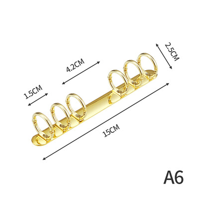 A5 A6 Kuldne rõngasköitmisklambrid Eemaldatav pannal lahtiste lehtedega köitmisriba Värvilised metallist köitmisklambrid Kontoritarbed