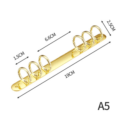 A5 A6 Kuldne rõngasköitmisklambrid Eemaldatav pannal lahtiste lehtedega köitmisriba Värvilised metallist köitmisklambrid Kontoritarbed