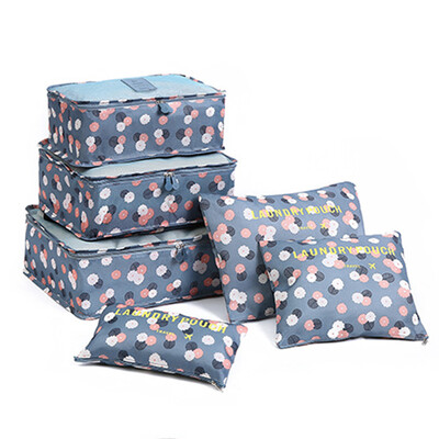 6 бр. Органайзер за пътуване Чанти за съхранение Преносим куфар за пътуване Организатор за багаж Чанта за дрехи Чанта за обувки Опаковъчна чанта Женски чанти за тоалетни принадлежности