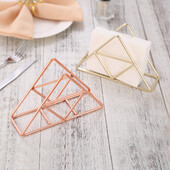 1 tk kolmnurkne salvrätikuhoidja vertikaalne roostevabast terasest õõnsa sisekujundusega õhtusöögi salvrätikualus Kuld-/roosikuldne BBQ pulmapidu