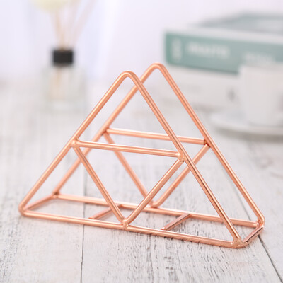 1 tk kolmnurkne salvrätikuhoidja vertikaalne roostevabast terasest õõnsa sisekujundusega õhtusöögi salvrätikualus Kuld-/roosikuldne BBQ pulmapidu