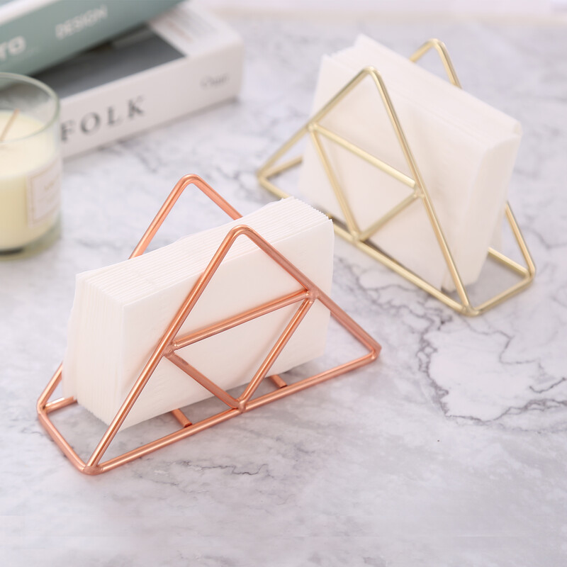 1 tk kolmnurkne salvrätikuhoidja vertikaalne roostevabast terasest õõnsa sisekujundusega õhtusöögi salvrätikualus Kuld-/roosikuldne BBQ pulmapidu