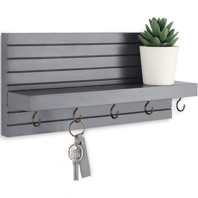 Dekoratiivne võtmehoidja seinale koos riiuliga, konksudega sissepääsuriiul hoiab jalutusrihmasid, jakke ja prille – vastupidav puidust võtmehoidja