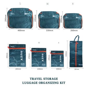 Σετ 7/6 τεμαχίων Travel Organizer Τσάντες αποθήκευσης Βαλίτσα Φορητή οργάνωση αποσκευών Ρούχα Παπούτσια Τακτοποιημένη θήκη συσκευασία Θήκες αποθήκευσης