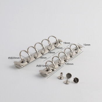 2 τεμ. Α8 15mm 20mm Mini Metal Binder M5 Notebook 5 Holes Small Rings Clip With Bids Loose-leaf Binding Hardware Accessories