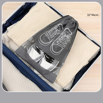 1 бр. Органайзери за съхранение на обувки Нетъкани чанти за пътуване Преносима гардеробна чанта Водоустойчиво джобно облекло Прозрачна висяща чанта