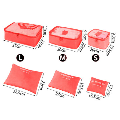 Σετ τσάντα αποθήκευσης ταξιδιού 6 τμχ για ρούχα Τακτοποιημένο Organizer Ντουλάπα βαλίτσα Θήκη Travel Organizer Τσάντα θήκη Παπούτσια συσκευασία Τσάντα Cube