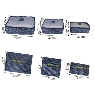 Σετ τσάντα αποθήκευσης ταξιδιού 6 τμχ για ρούχα Τακτοποιημένο Organizer Ντουλάπα βαλίτσα Θήκη Travel Organizer Τσάντα θήκη Παπούτσια συσκευασία Τσάντα Cube