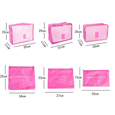 Σετ τσάντα αποθήκευσης ταξιδιού 6 τμχ για ρούχα Τακτοποιημένο Organizer Ντουλάπα βαλίτσα Θήκη Travel Organizer Τσάντα θήκη Παπούτσια συσκευασία Τσάντα Cube