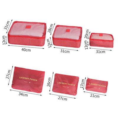 Σετ τσάντα αποθήκευσης ταξιδιού 6 τμχ για ρούχα Τακτοποιημένο Organizer Ντουλάπα βαλίτσα Θήκη Travel Organizer Τσάντα θήκη Παπούτσια συσκευασία Τσάντα Cube