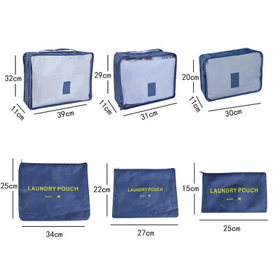 Σετ τσάντα αποθήκευσης ταξιδιού 6 τμχ για ρούχα Τακτοποιημένο Organizer Ντουλάπα βαλίτσα Θήκη Travel Organizer Τσάντα θήκη Παπούτσια συσκευασία Τσάντα Cube