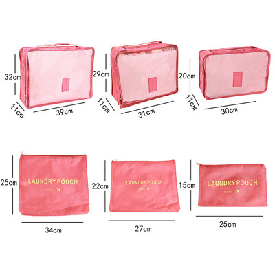 Σετ τσάντα αποθήκευσης ταξιδιού 6 τμχ για ρούχα Τακτοποιημένο Organizer Ντουλάπα βαλίτσα Θήκη Travel Organizer Τσάντα θήκη Παπούτσια συσκευασία Τσάντα Cube