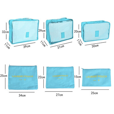 Σετ τσάντα αποθήκευσης ταξιδιού 6 τμχ για ρούχα Τακτοποιημένο Organizer Ντουλάπα βαλίτσα Θήκη Travel Organizer Τσάντα θήκη Παπούτσια συσκευασία Τσάντα Cube